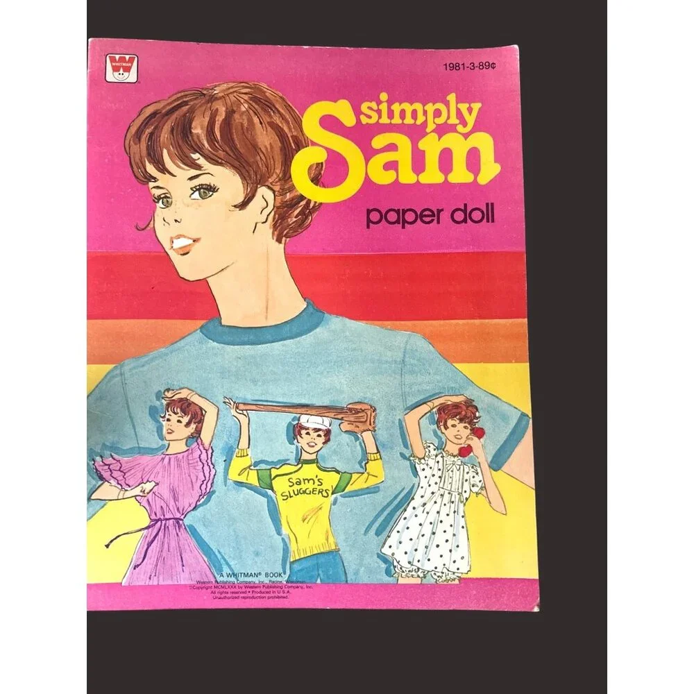 Vintage 1980 Simply Sam Paper Doll Book With Outfits By Whitman‎ Publishing